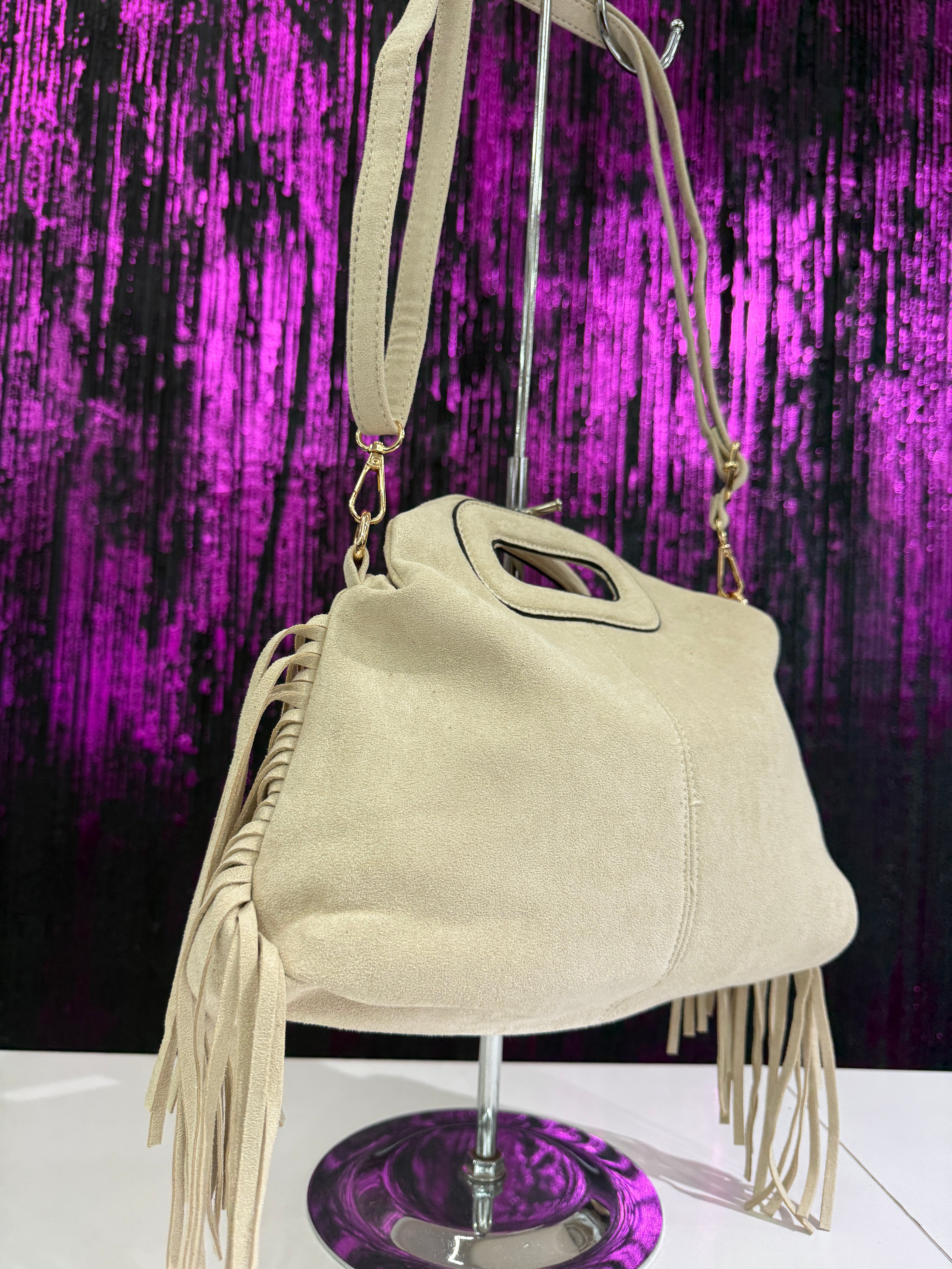 Borsa in Camoscio con Frange – Modello Boho Chic