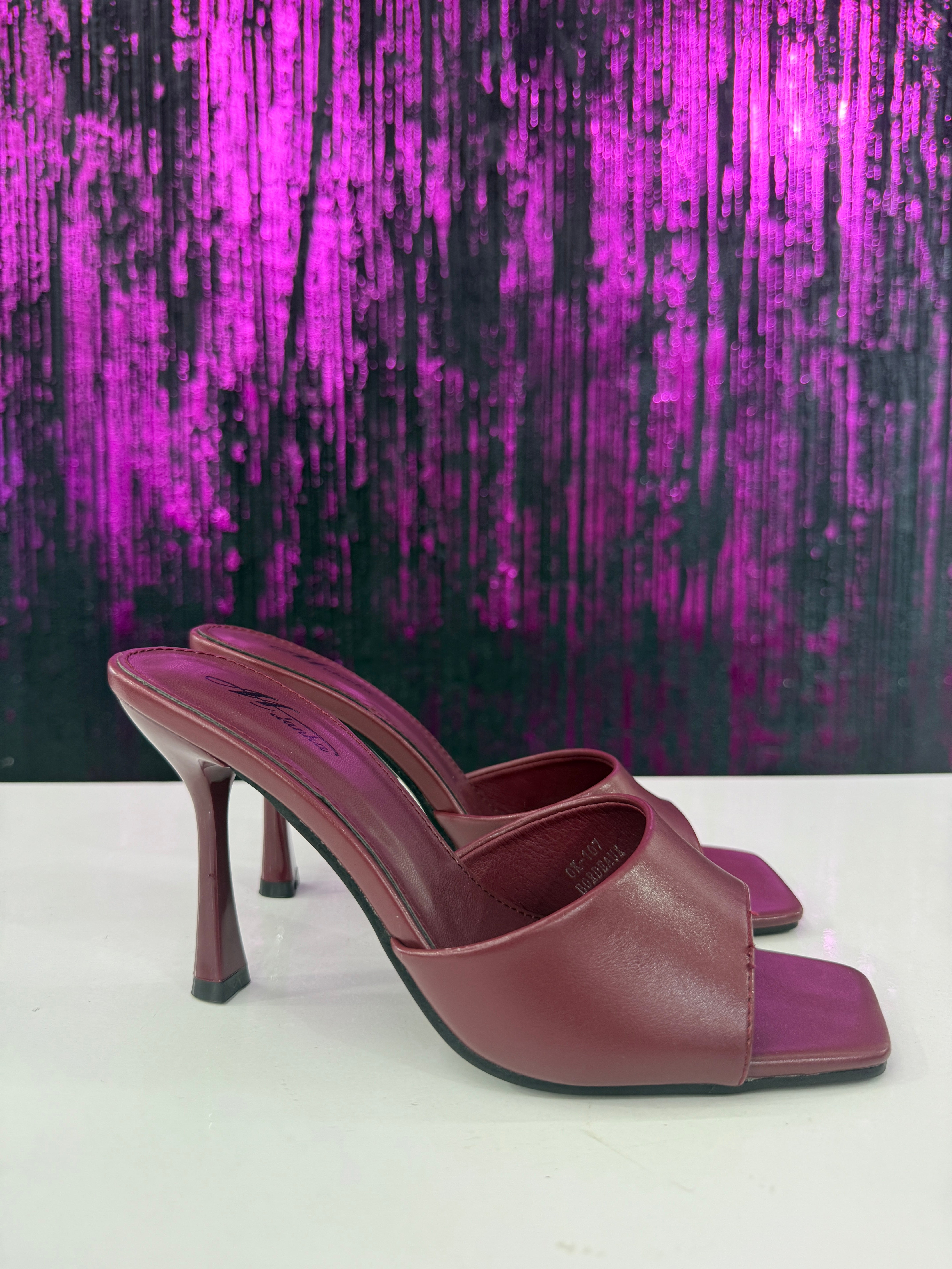 Mule ecopelle quadrato