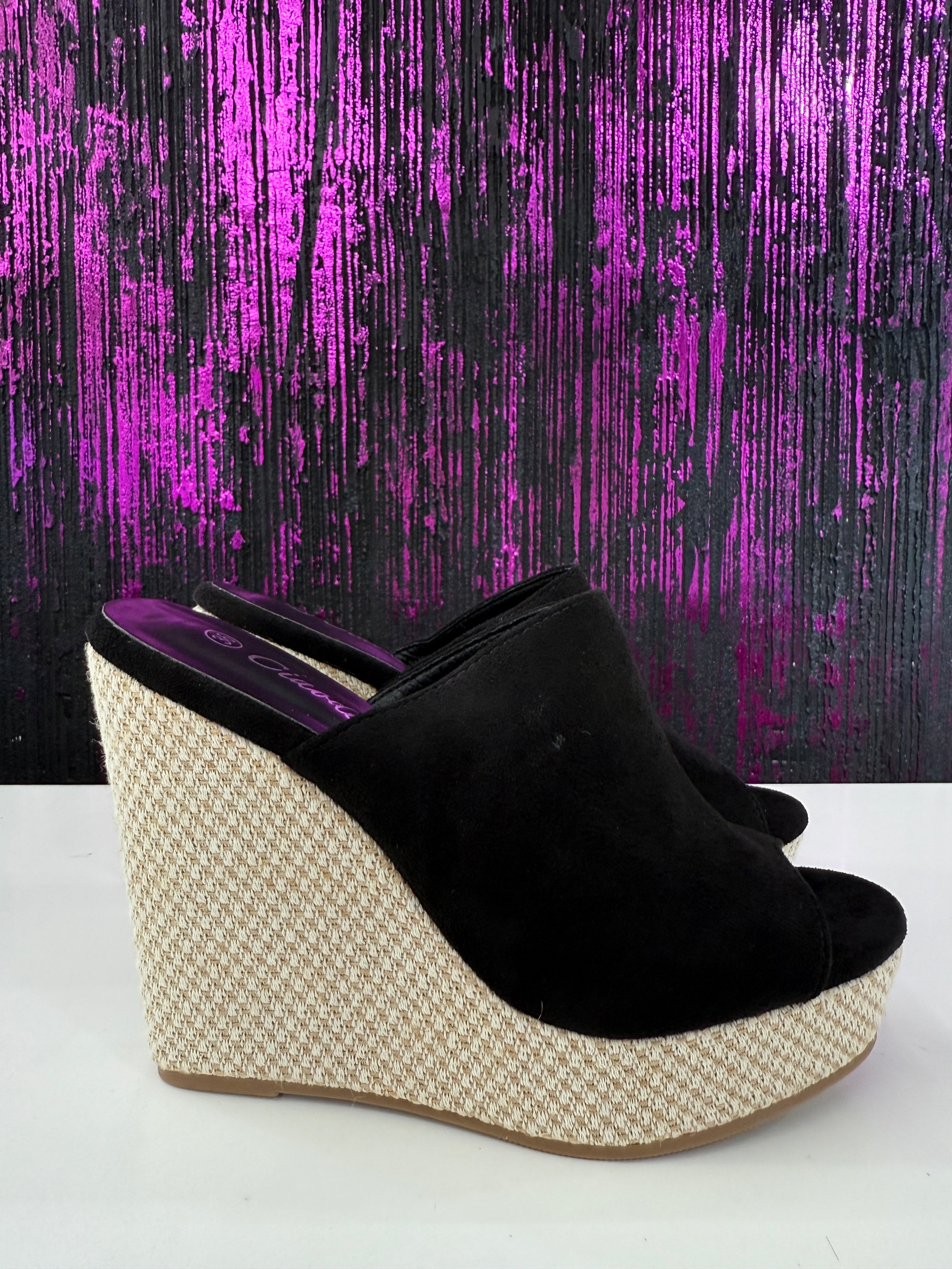 Sabot in rafia camoscio