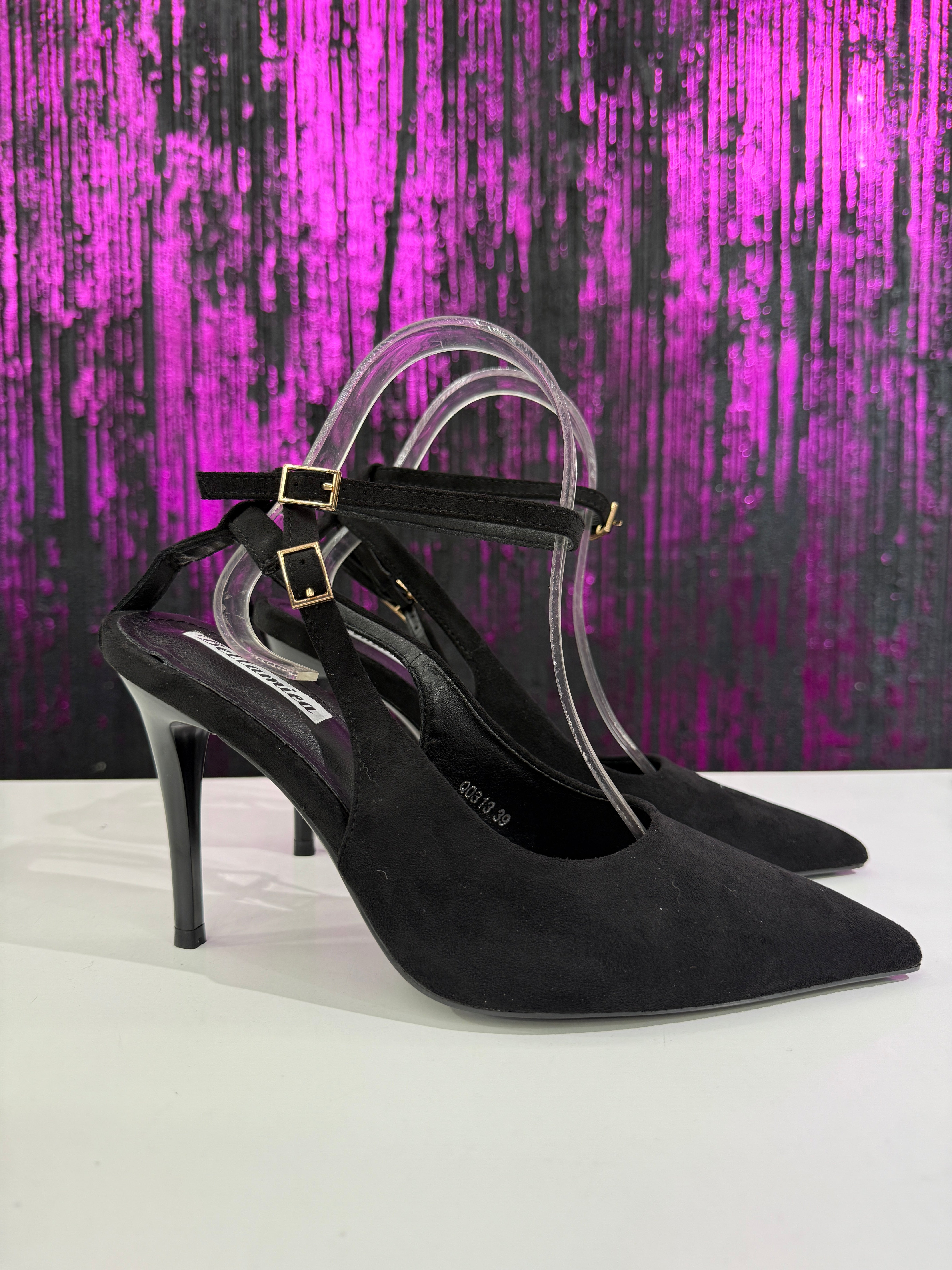 Slingback Donna in Camoscio con doppio Cinturino