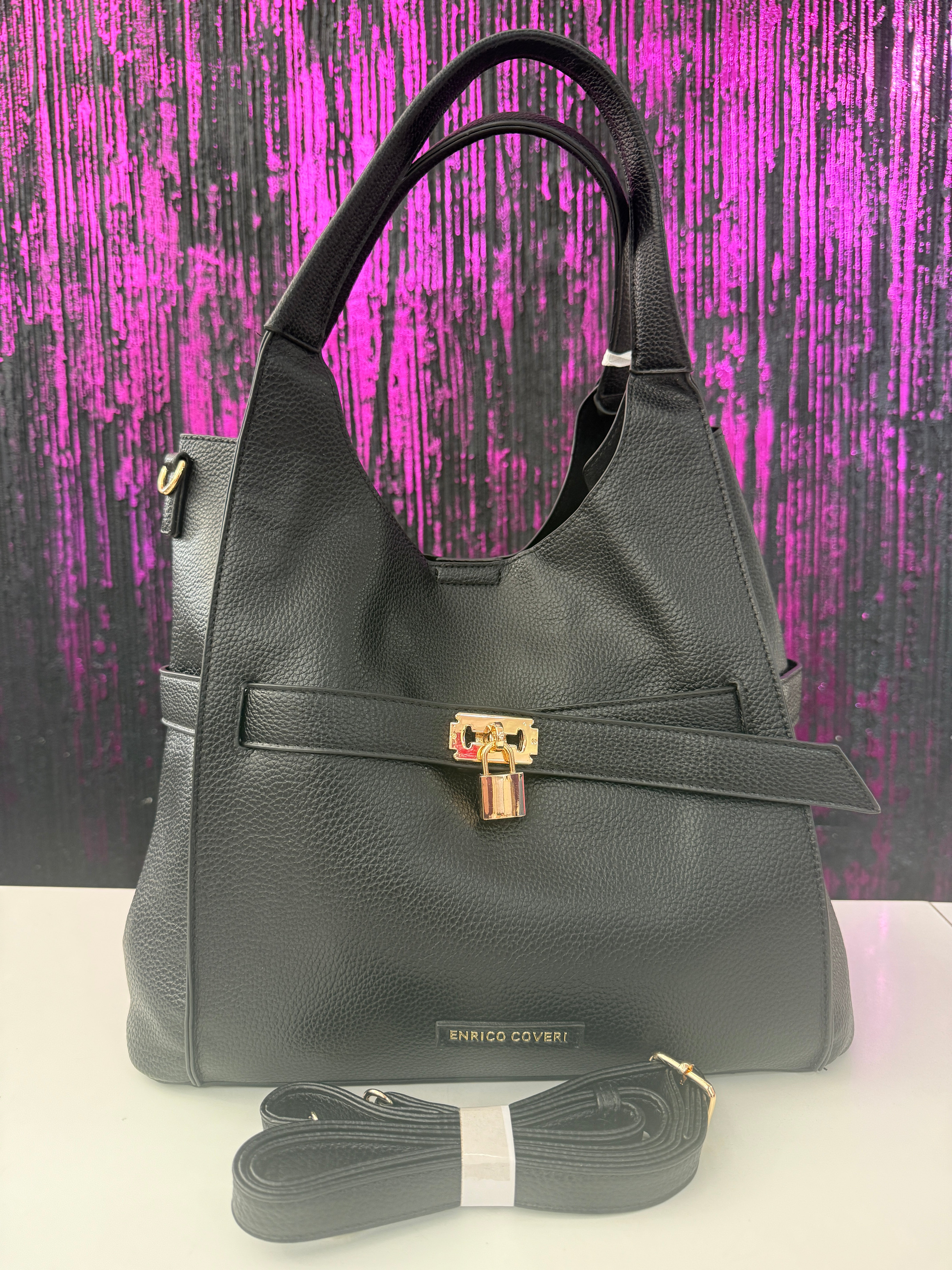 Borsa enrico coveri lucchetto