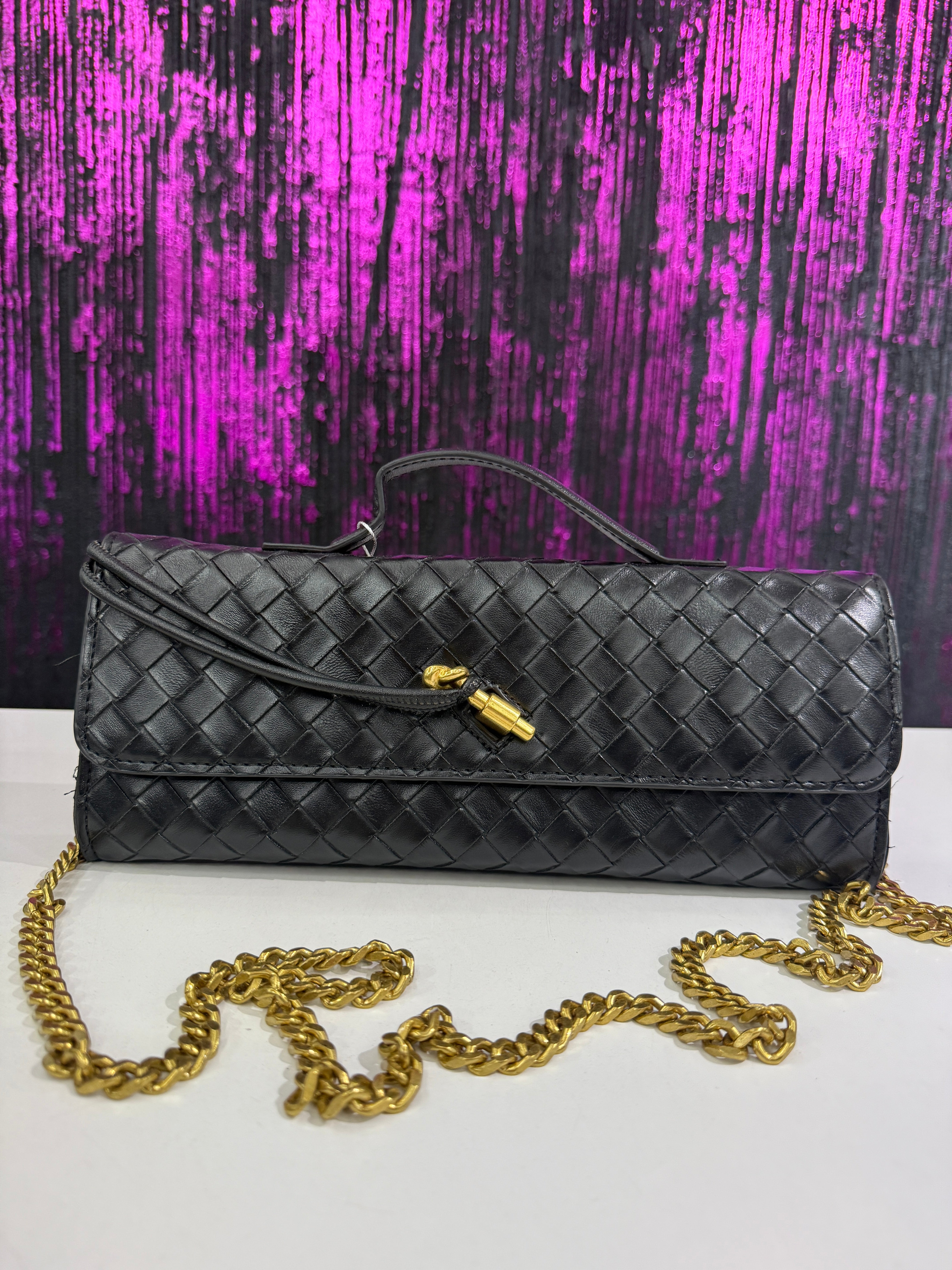 Borsa a Tracolla Intrecciata con Catena