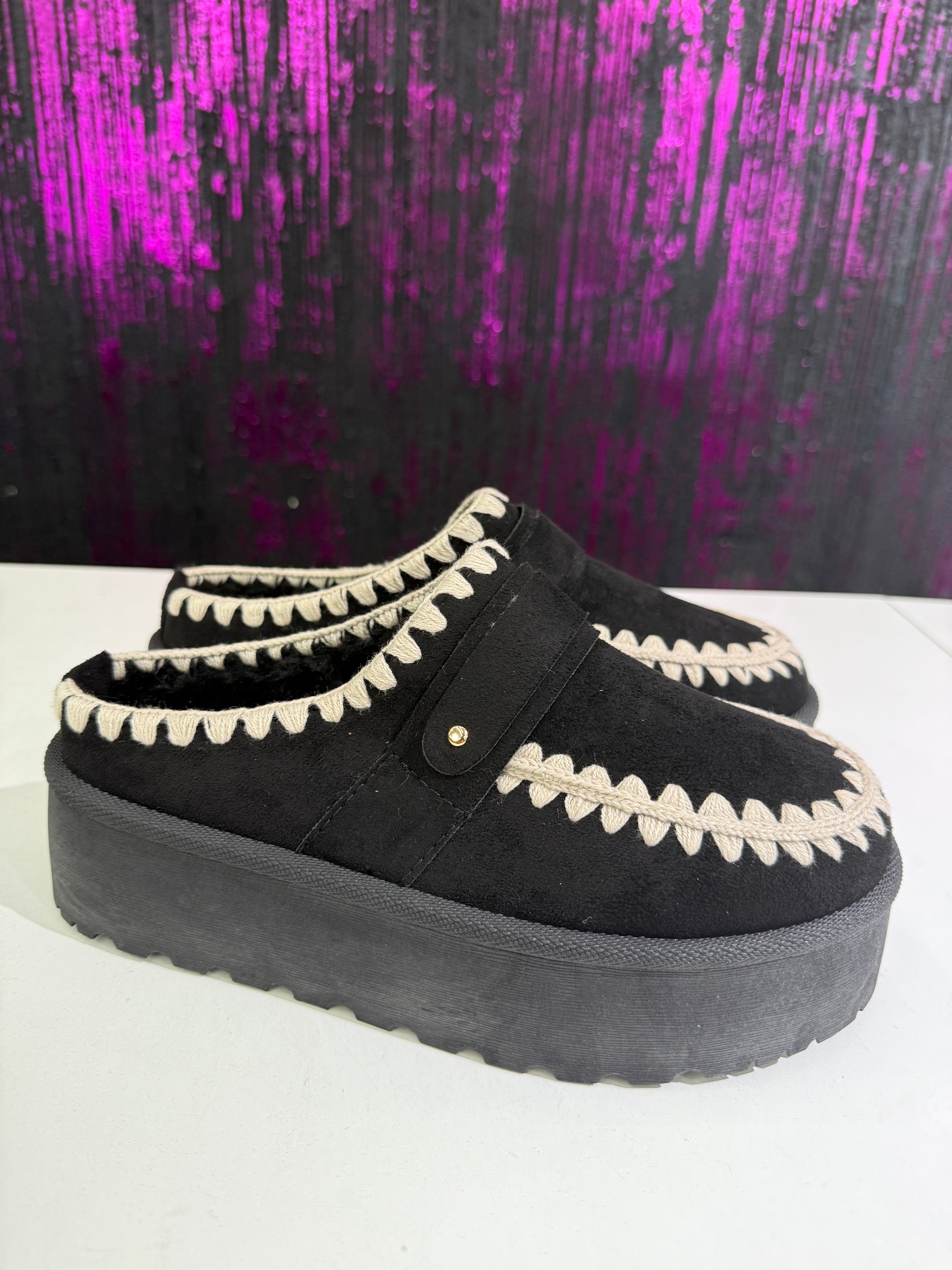 Scarpa Donna Platform Foderata in Effetto Camoscio