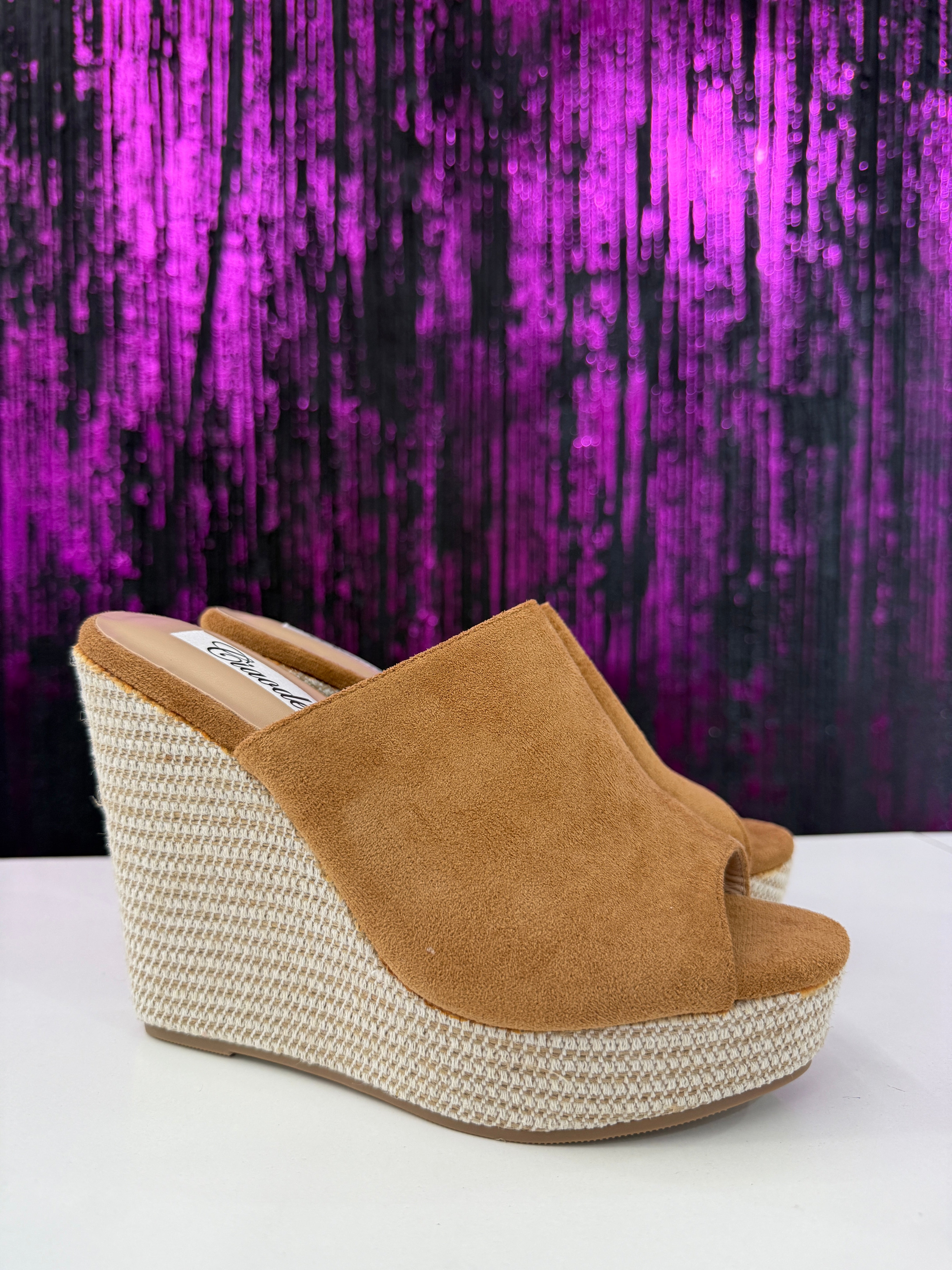 Sabot in rafia camoscio