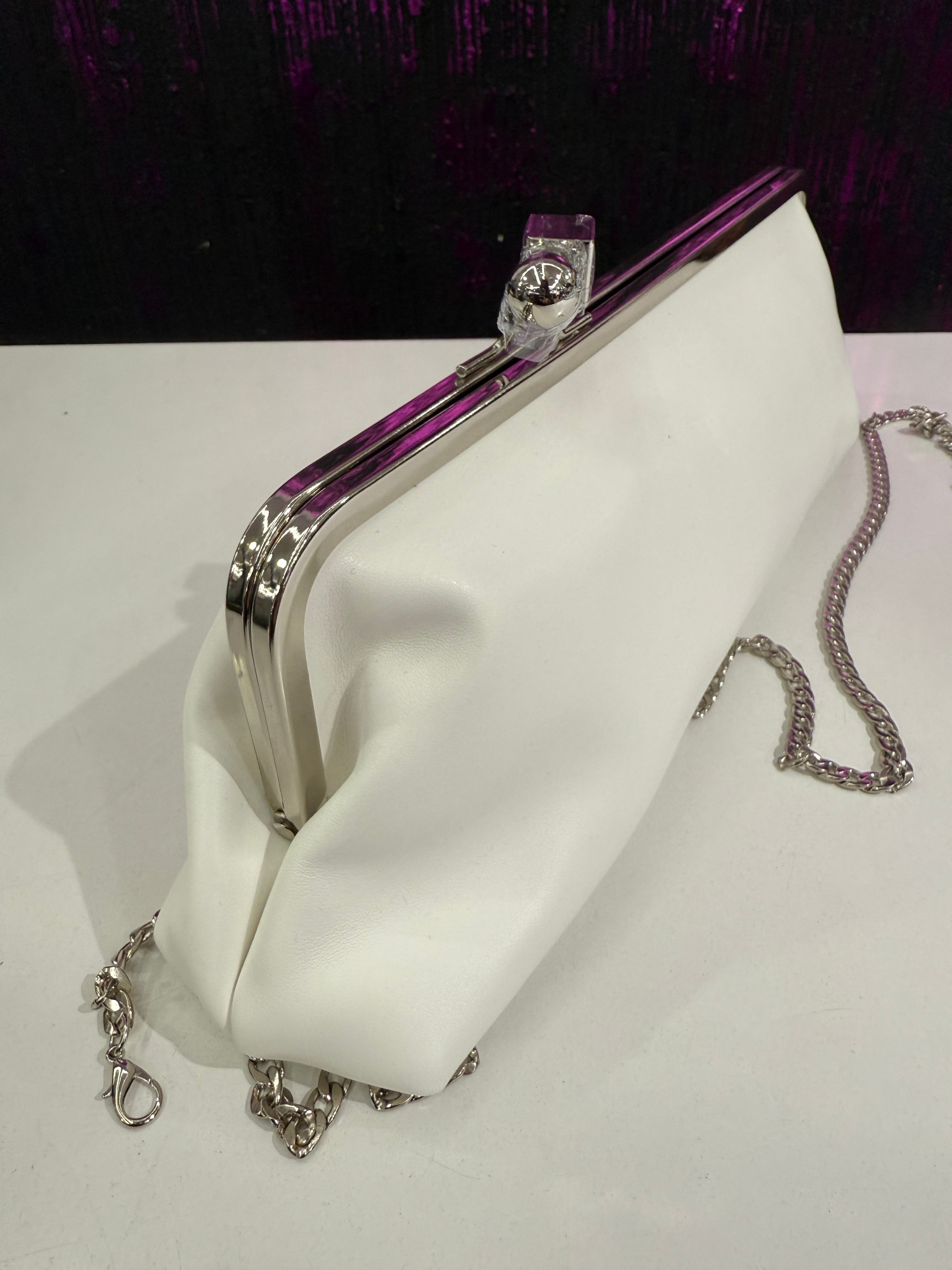 POCHETTE ELEGANTE BIANCA A CLIC-CLAC