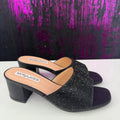 Mule nero/argento strass