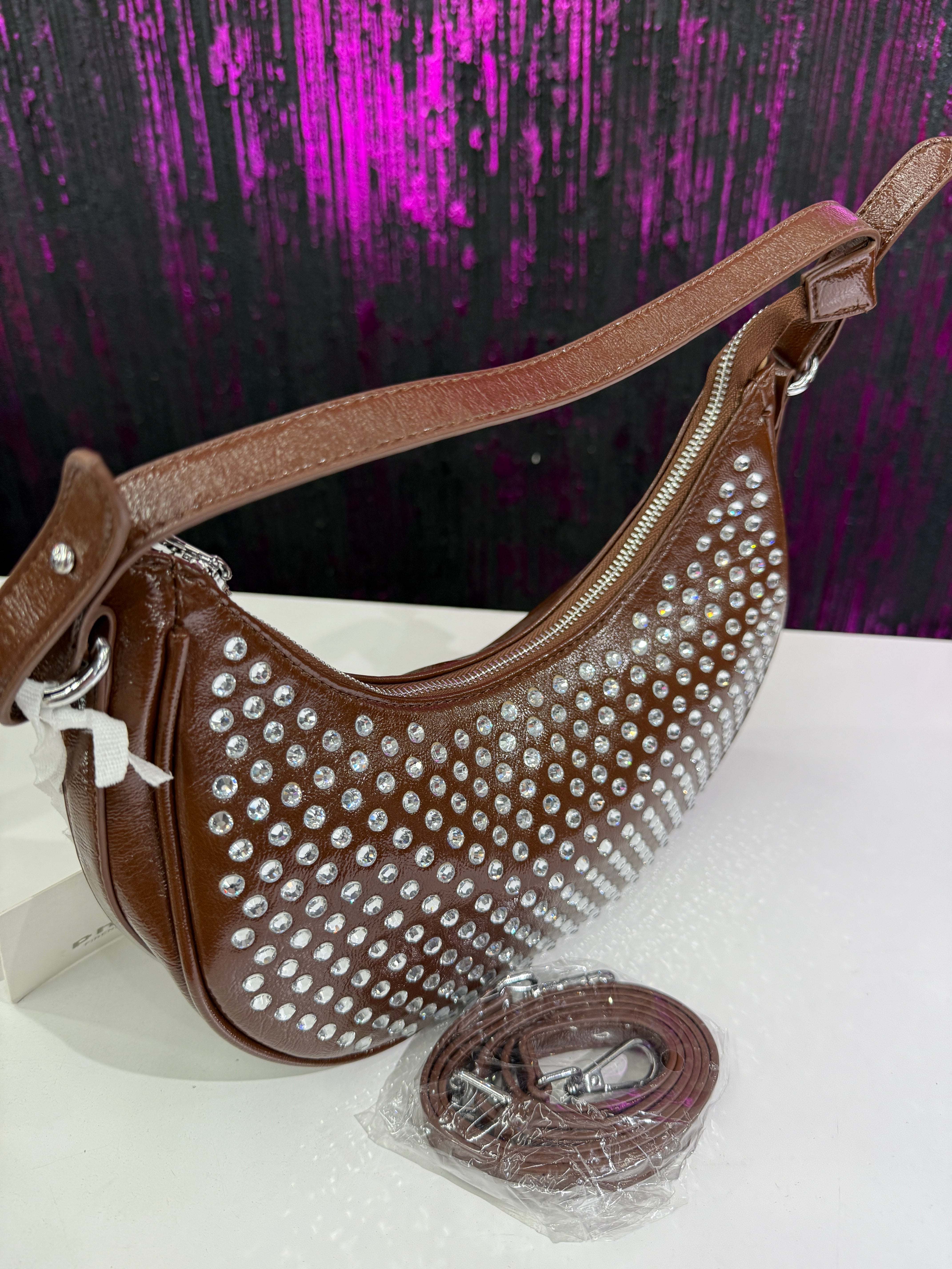 Borsa a spalla  con strass