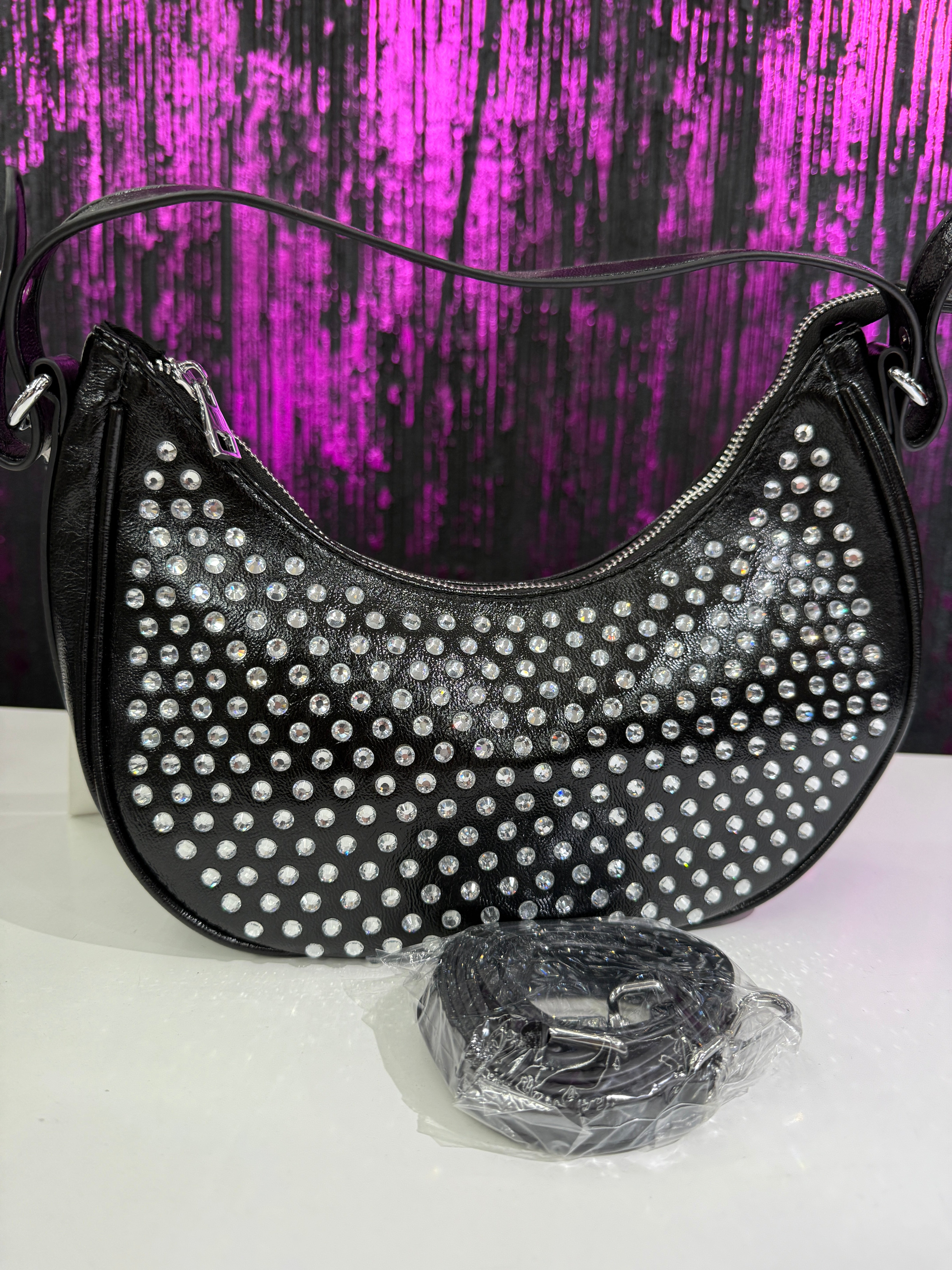Borsa a spalla  con strass