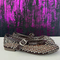 Ballerine Mary Jane a rete strass