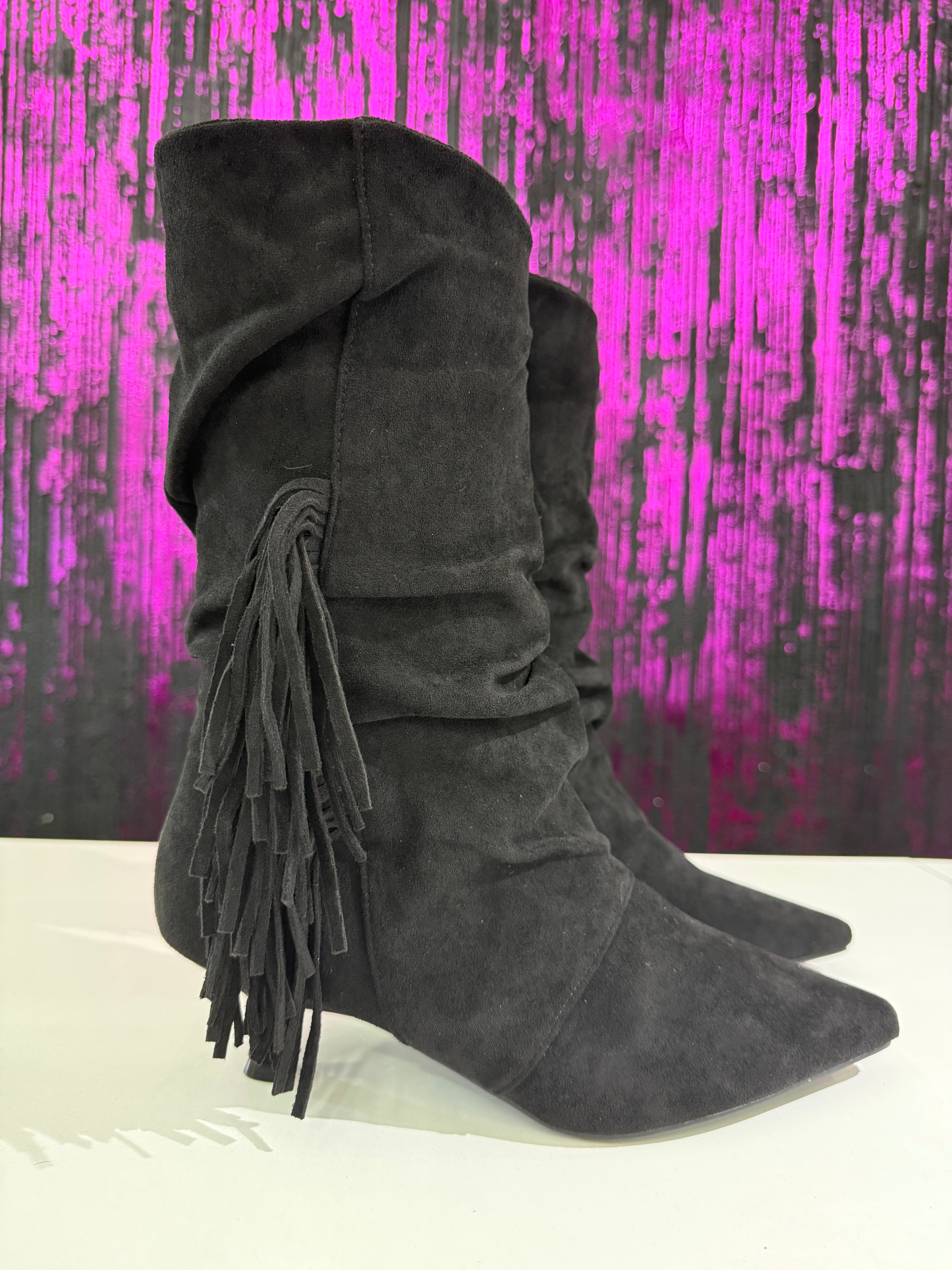 Tronchetto Modello Basic con Frange - Tacco Basso