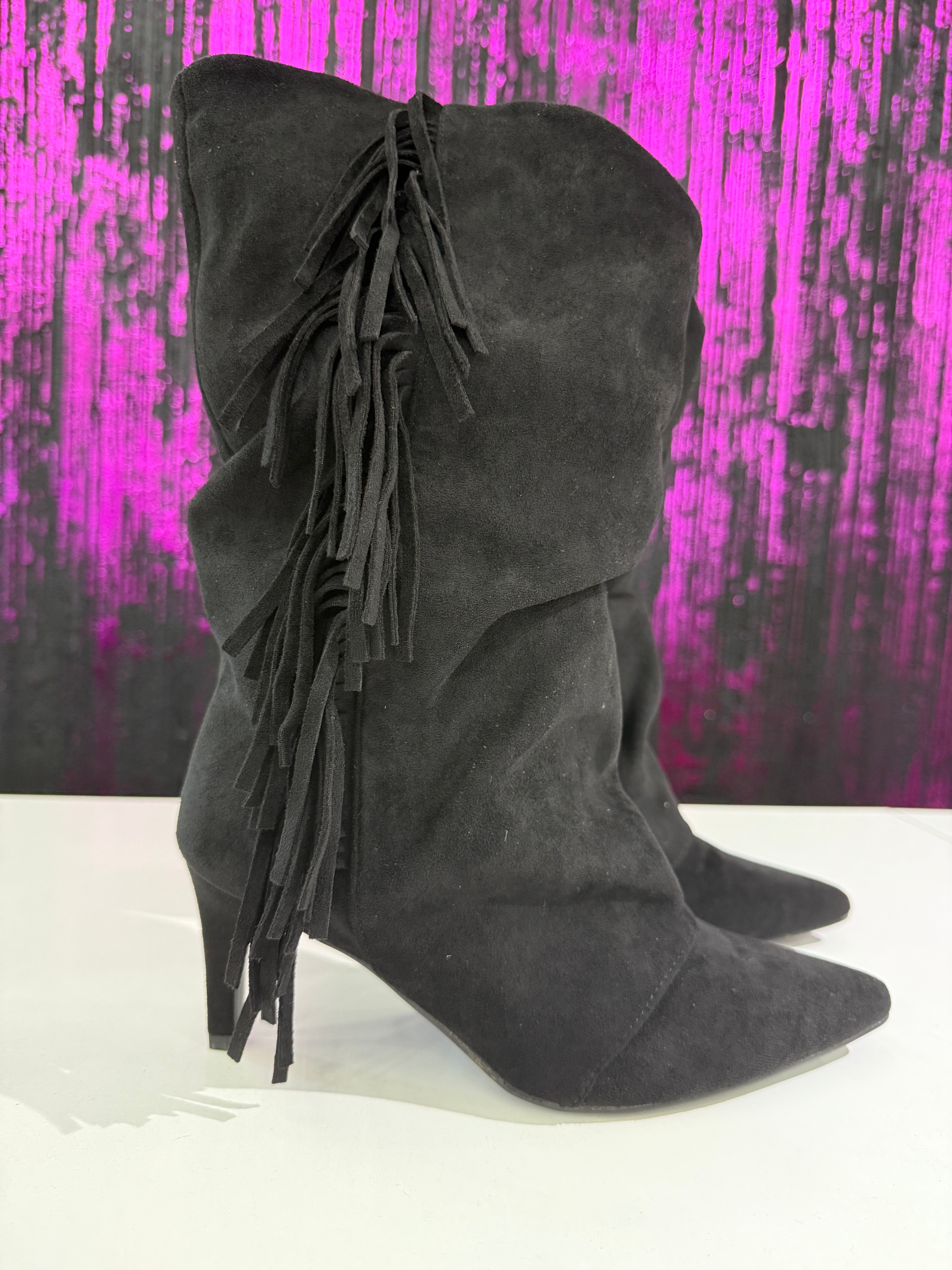 Stivale Texano con Frange - Tacco Sottile