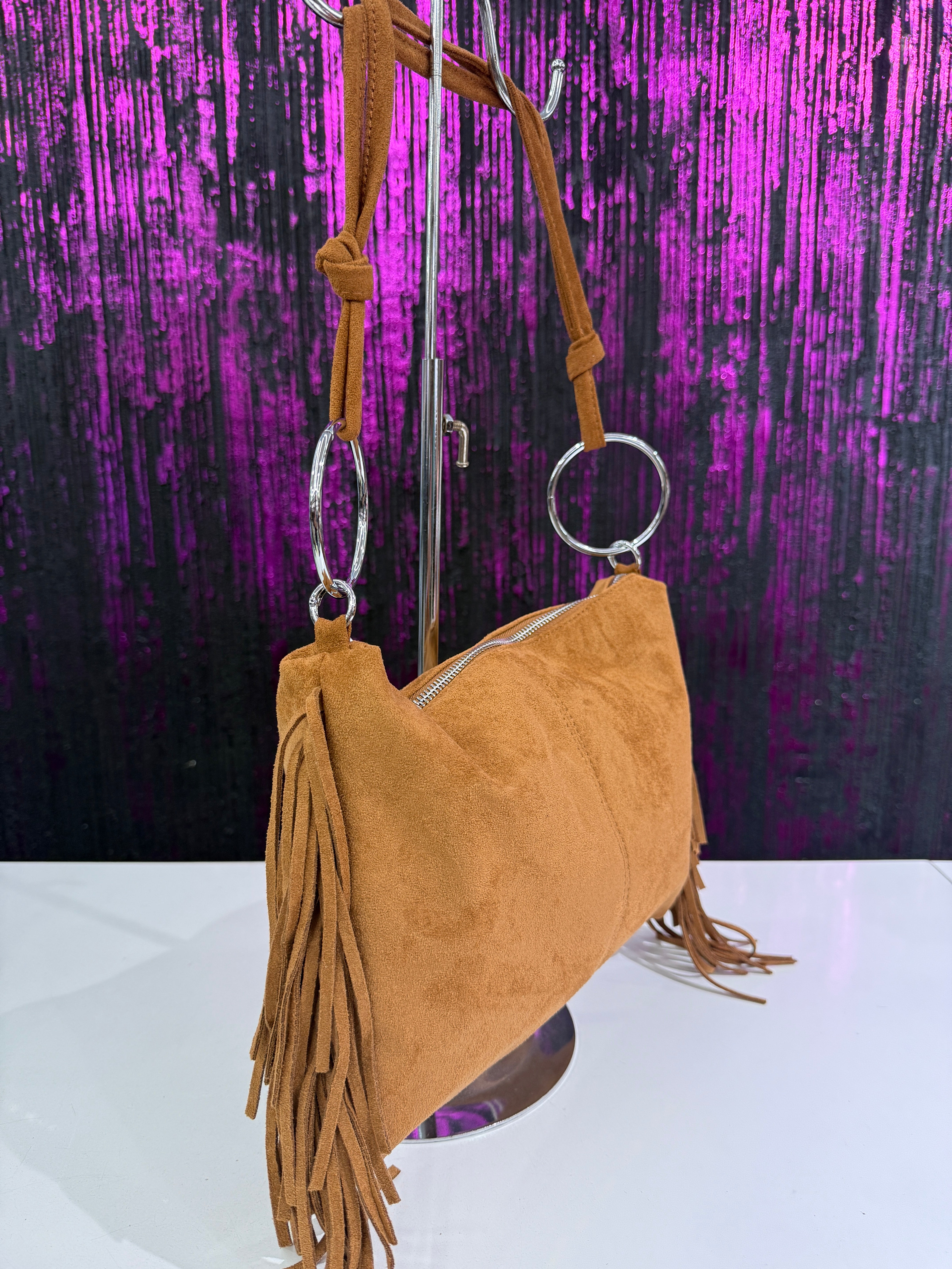 Borsa in Scamosciato con Frange