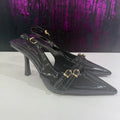 Slingback Donna Nere Vernice