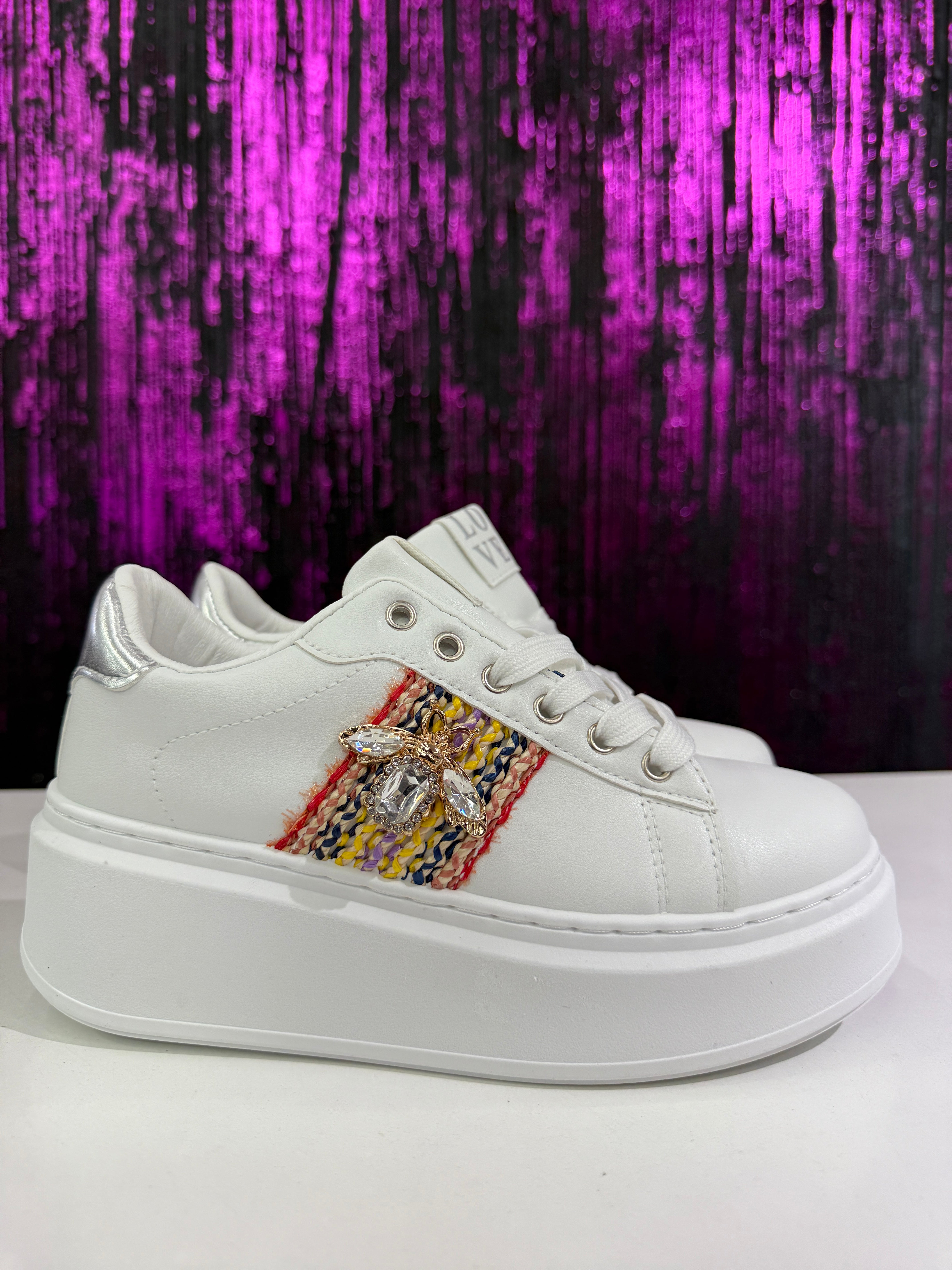 Sneakers Donna Platform “LOVE” con Gioiello Laterale