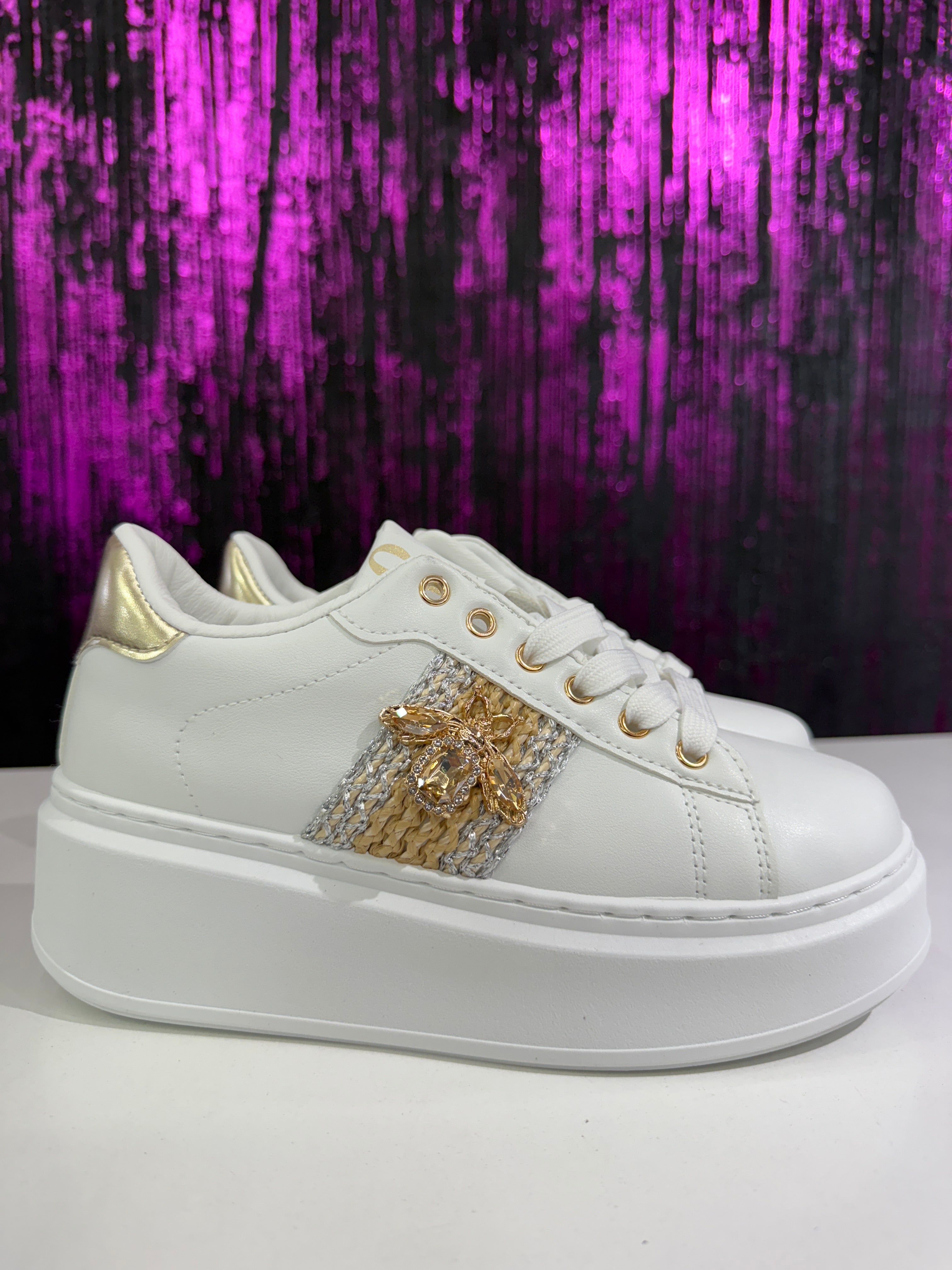 Sneakers Donna Platform “LOVE” con Gioiello Laterale
