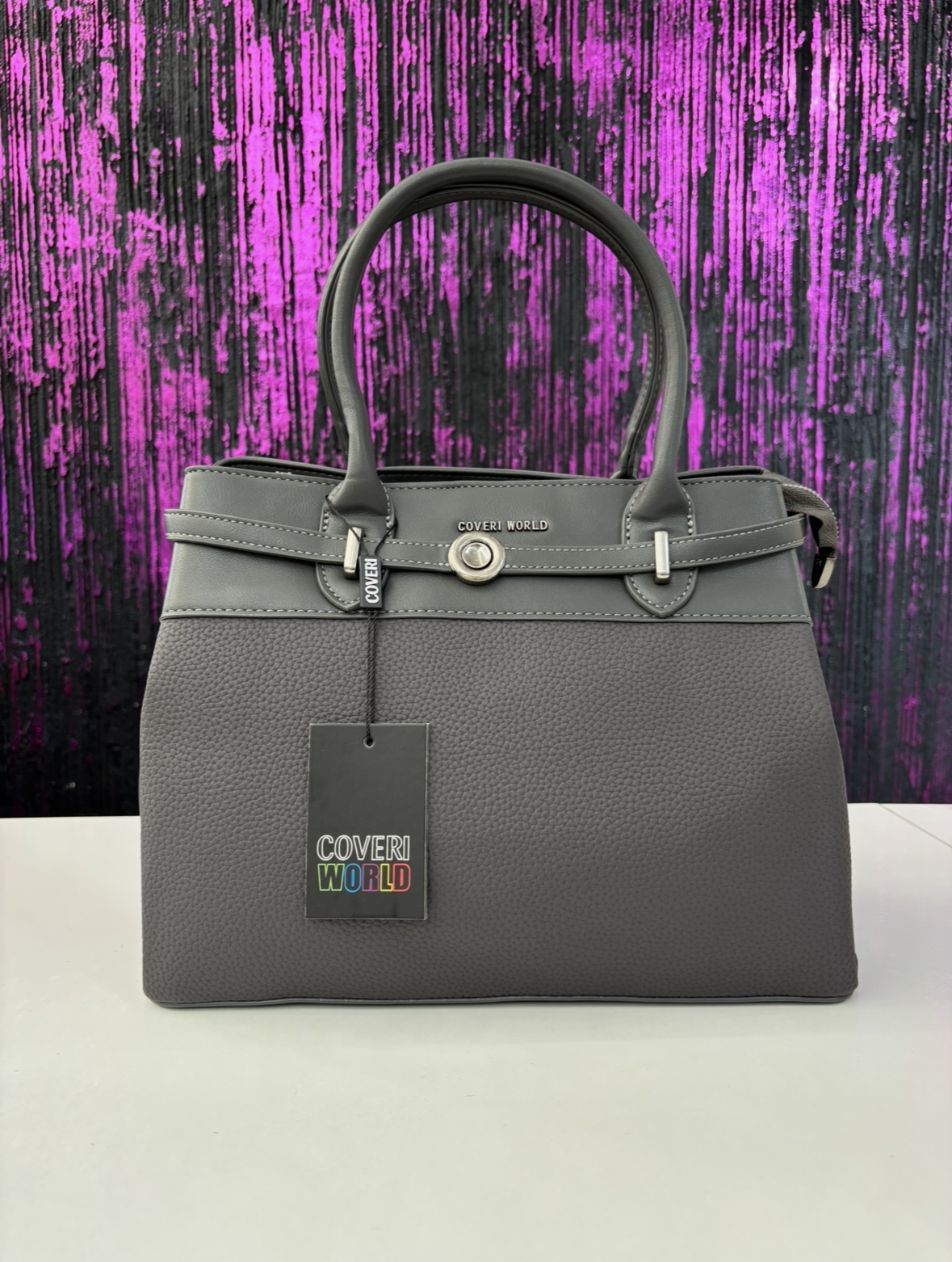 Borsa a mano Coveri bicolore con gioiello