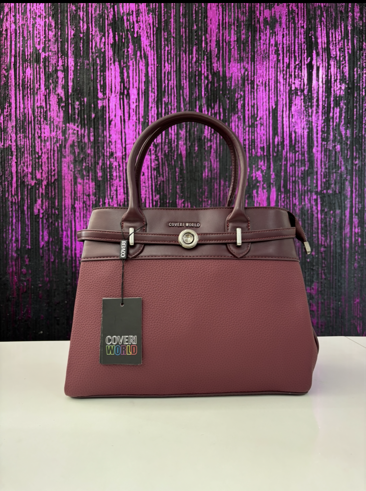 Borsa a mano Coveri bicolore con gioiello