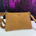 BORSA COVERI COLLECTION CAMEL CON BORCHIE