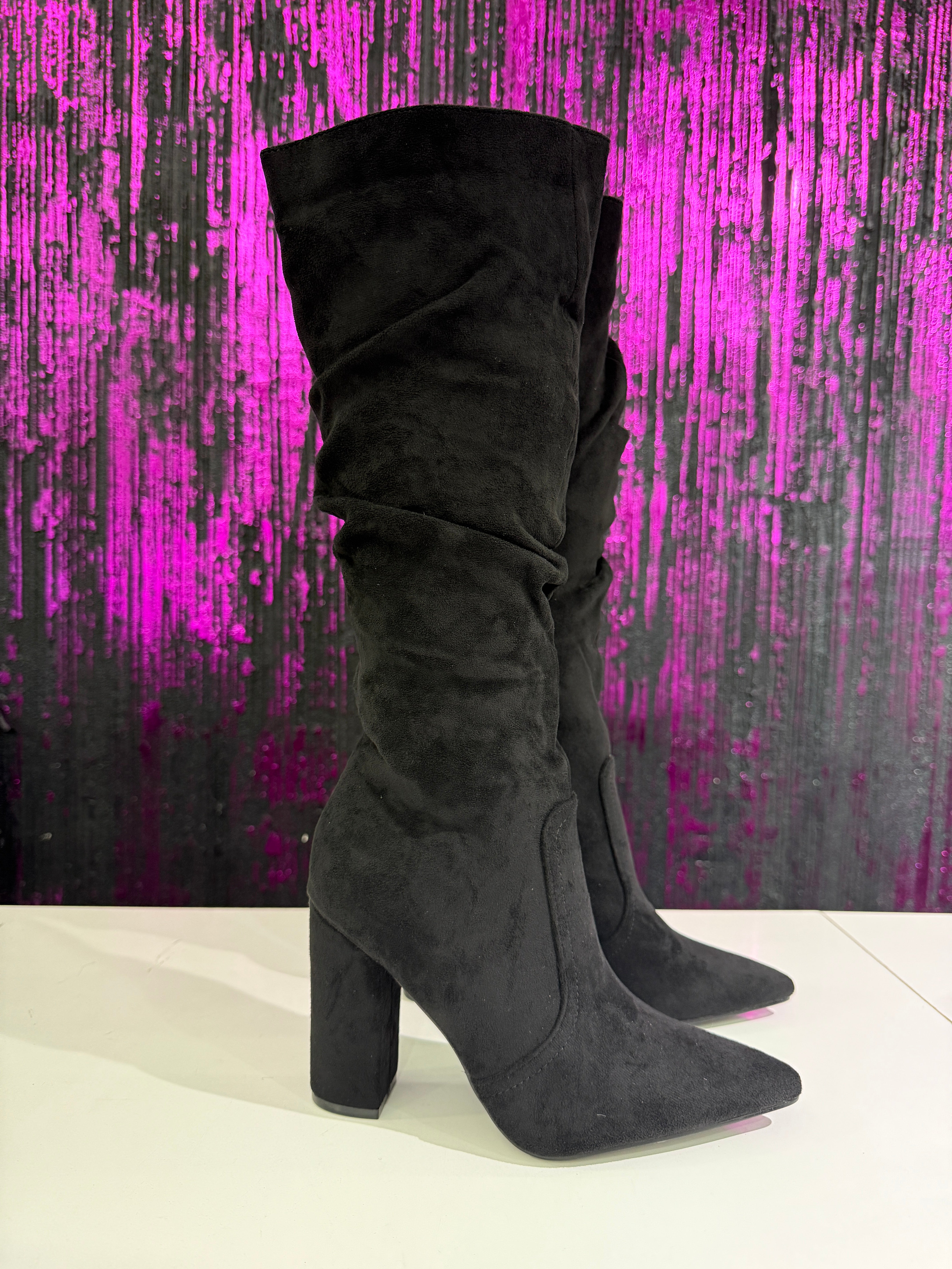 STIVALE DONNA TACCO ALTO – EFFETTO SCAMOSCIATO NERO