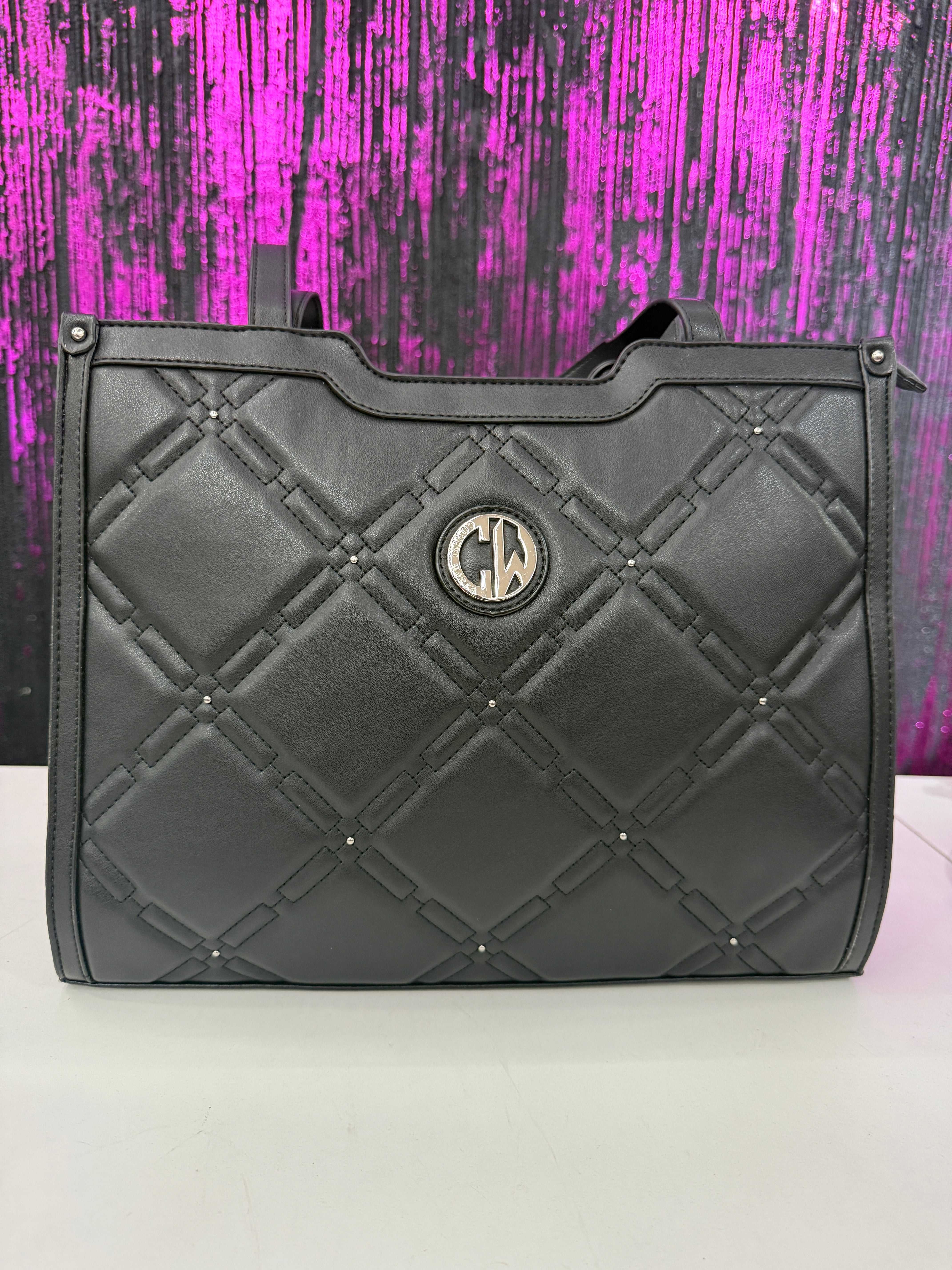 Borsa shopper enrico coveri con borchie