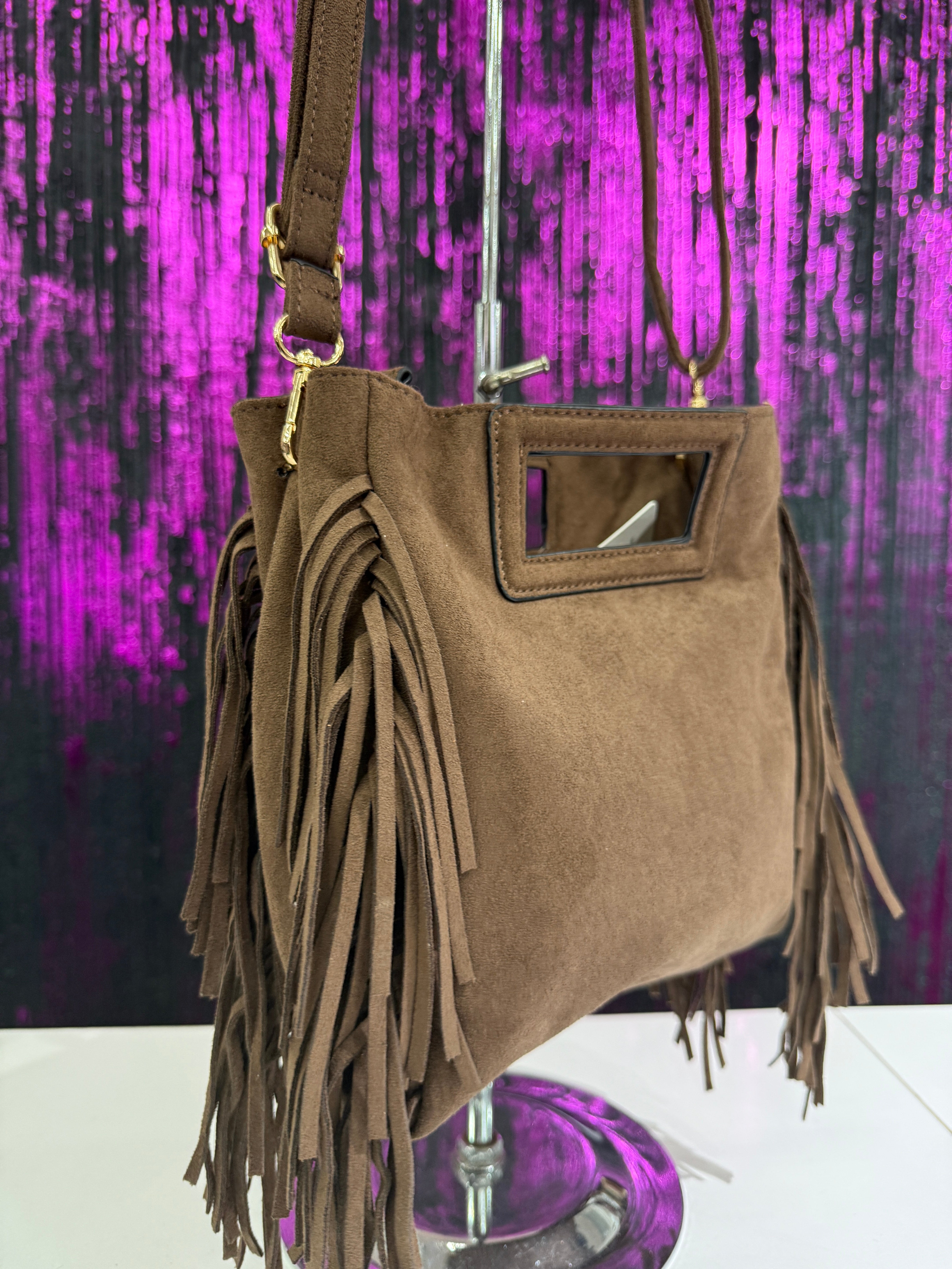 Borsa Piccola in Camoscio con Frange