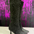 Stivale Donna con Strass alto  – Nero