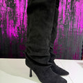 Stivale Donna Scamosciato Arricciato
