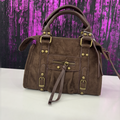 Borsa  camoscio/pelle in stile city/bowling