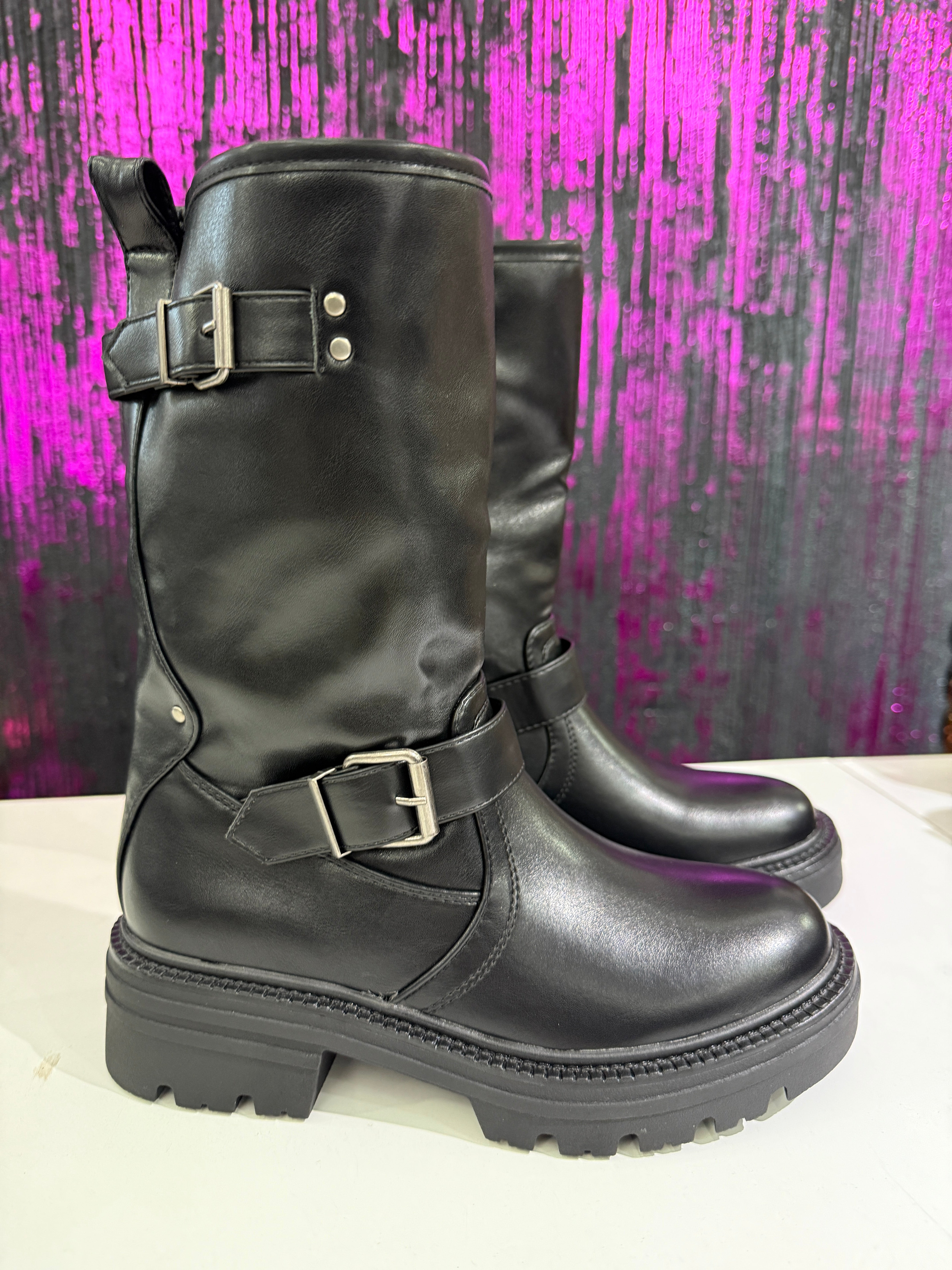 Stivali Biker Donna con Fibbie