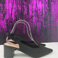 Slingback tessuto tacco doppio