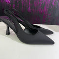 Slingback donna in raso tacco medio