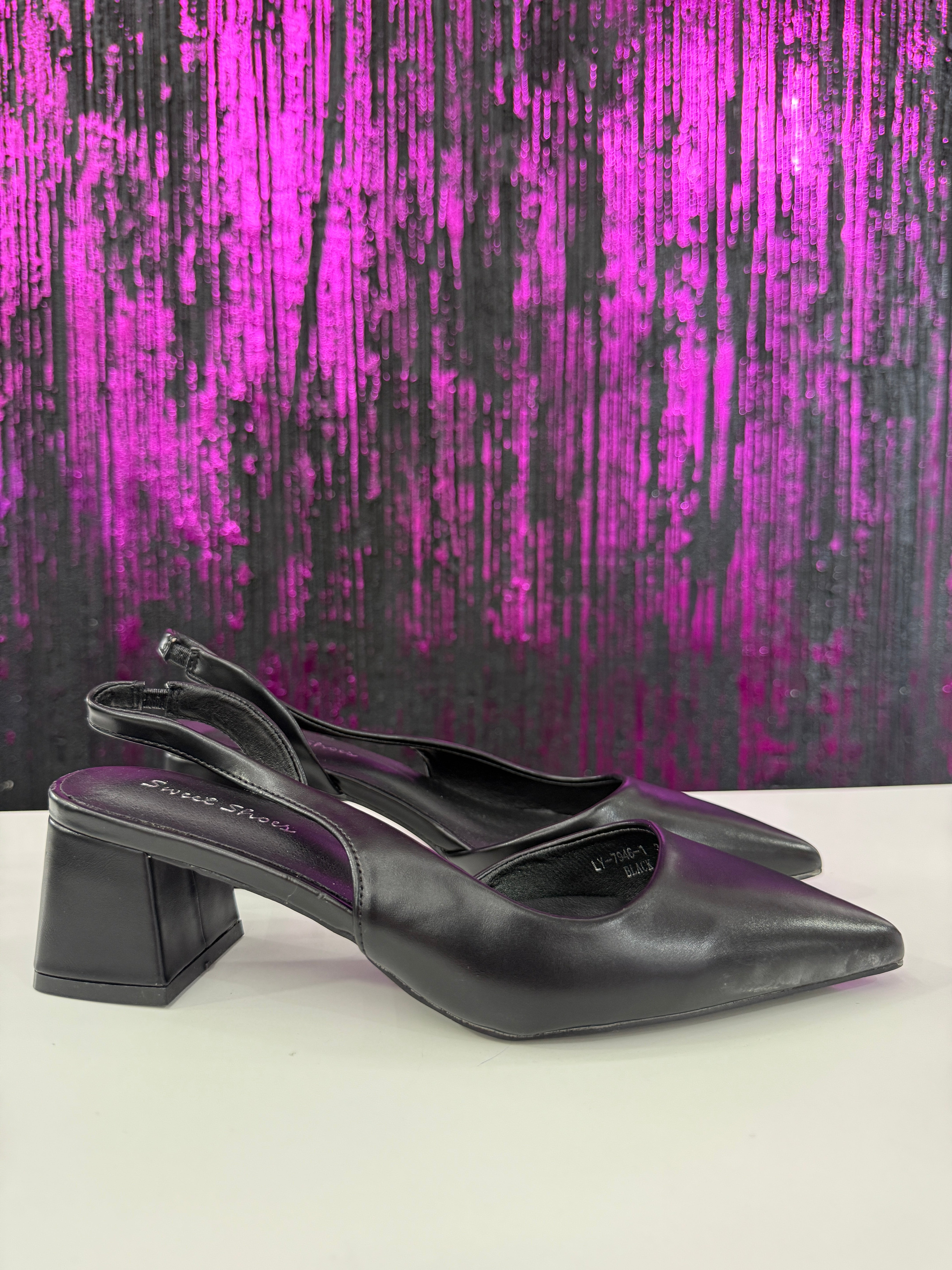 Slingback tacco doppio ecopelle