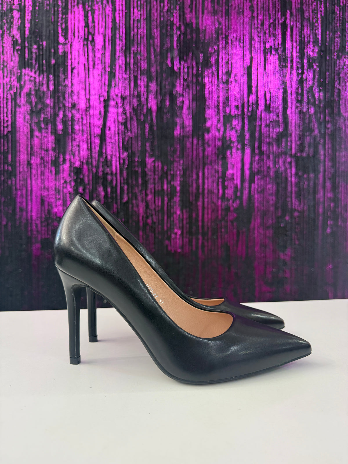 Décolleté nero ecopelle