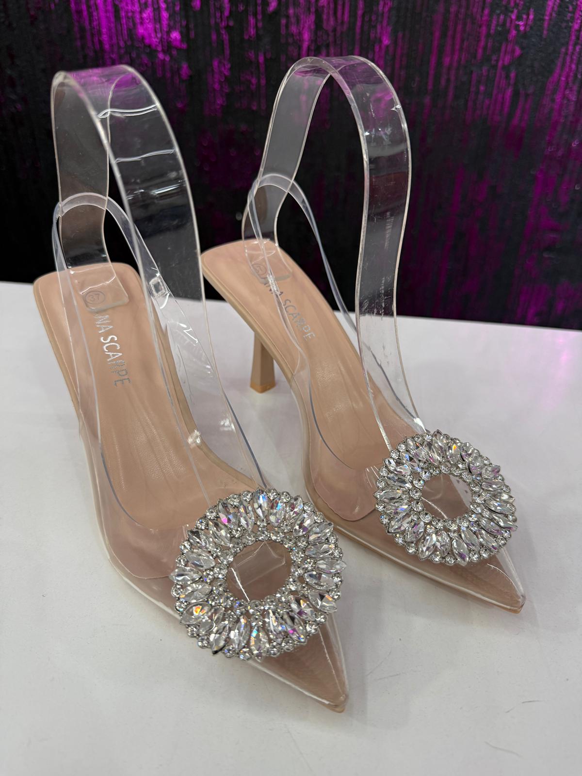 Slingback trasparente gioiello