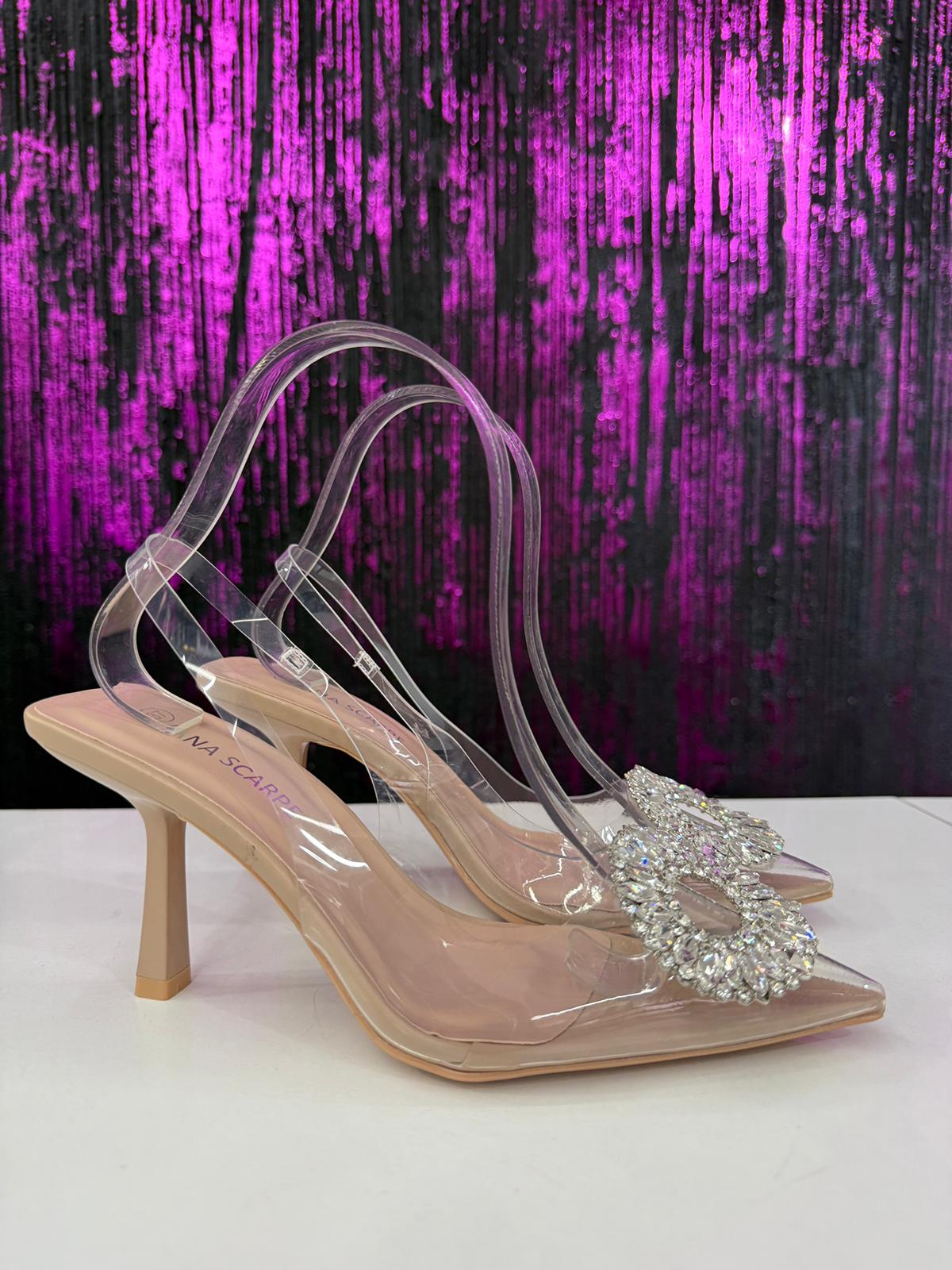 Slingback trasparente gioiello