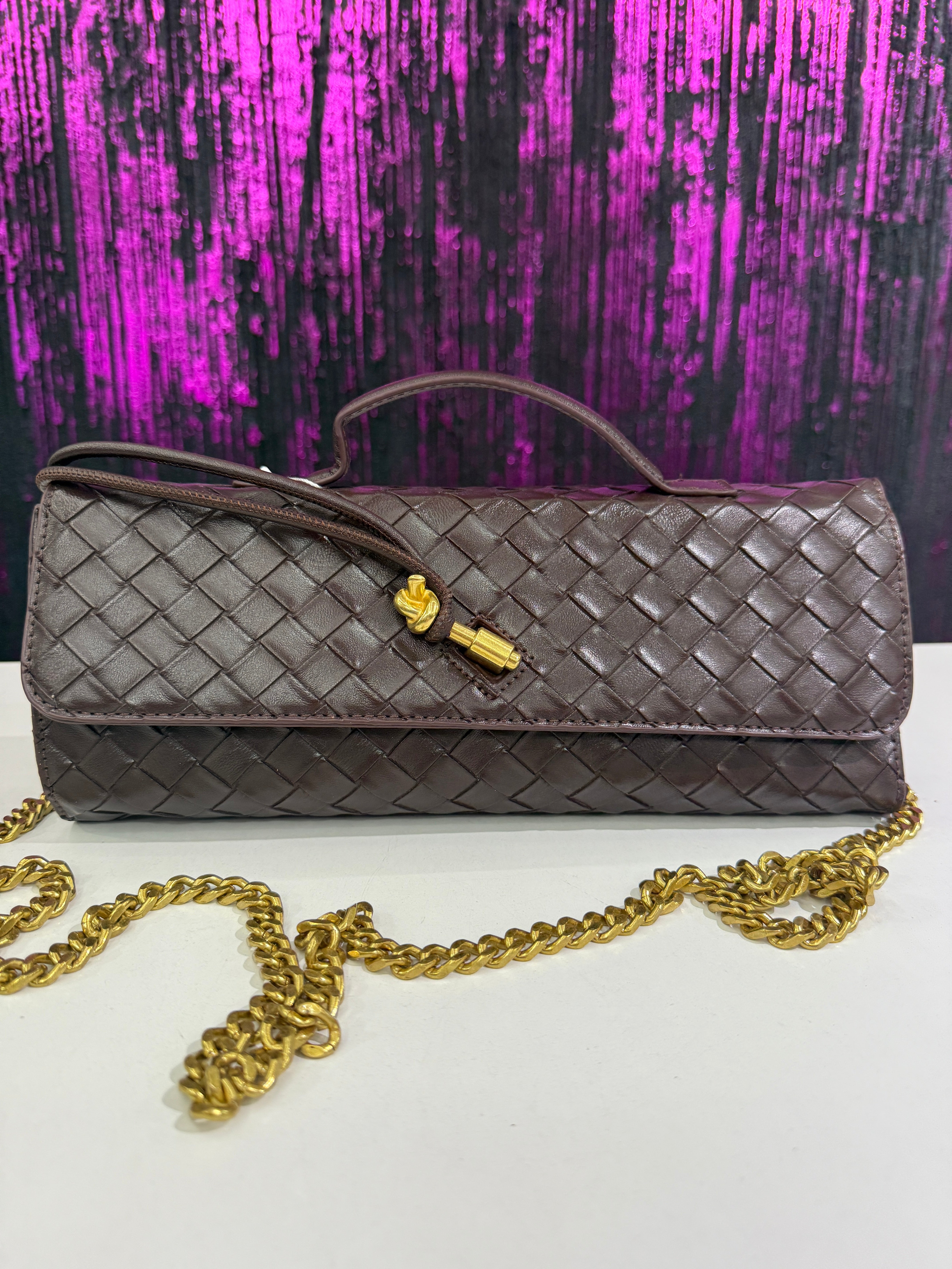 Borsa a Tracolla Intrecciata con Catena