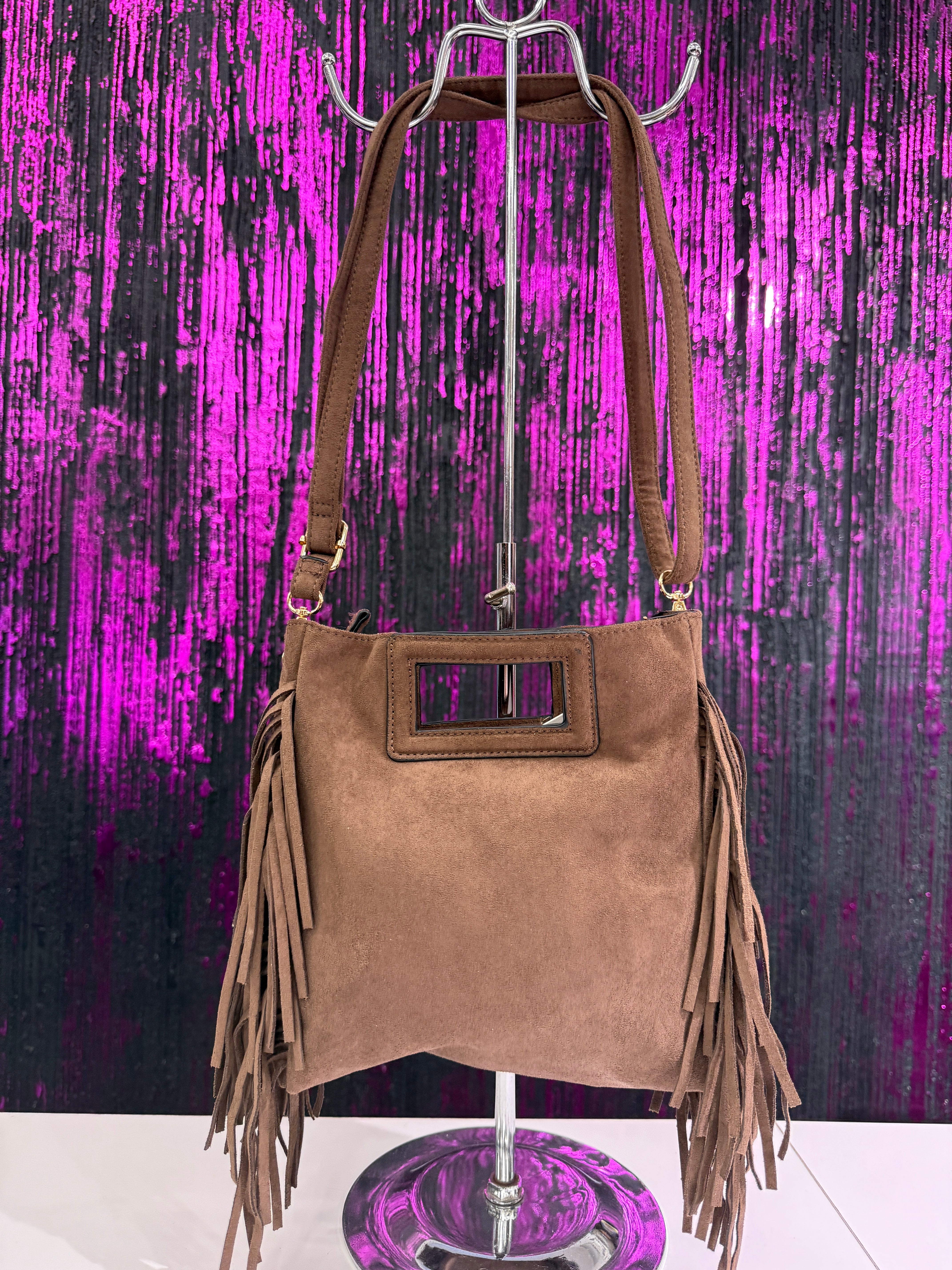 Borsa Piccola in Camoscio con Frange